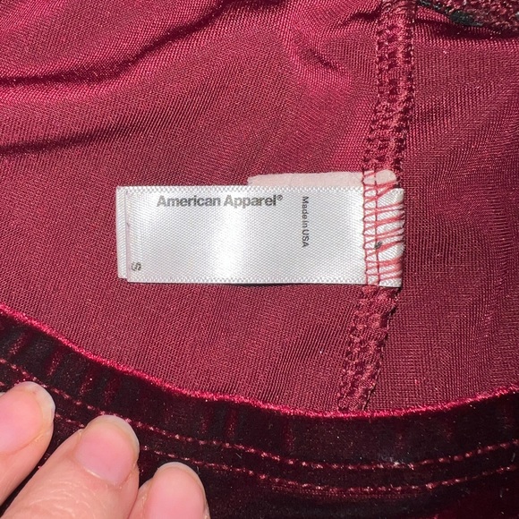 Red velvet high waist American apparel bootie shorts - Picture 3 of 5